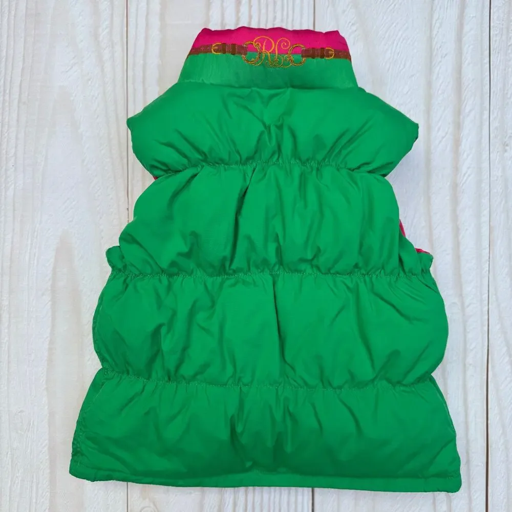 Ralph Lauren Girls Size 4? Equestrian Reversible Down Filled Puffer Vest Jacket